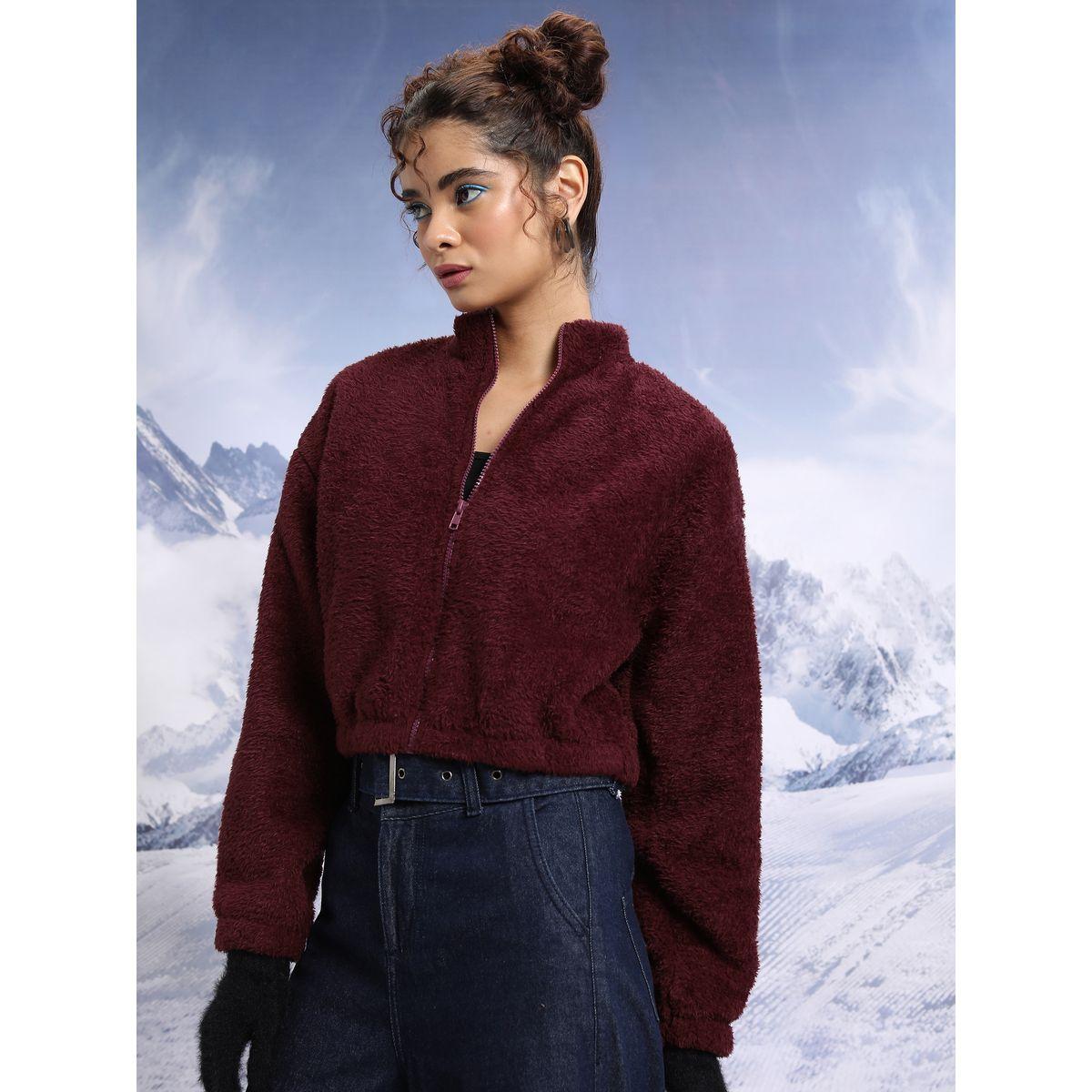 جاكيت قصير بياقة قائمة وفرو صناعي طوكيو توكيز × ستايلي-women-winterwear-coatsandjackets-jackets-image-4