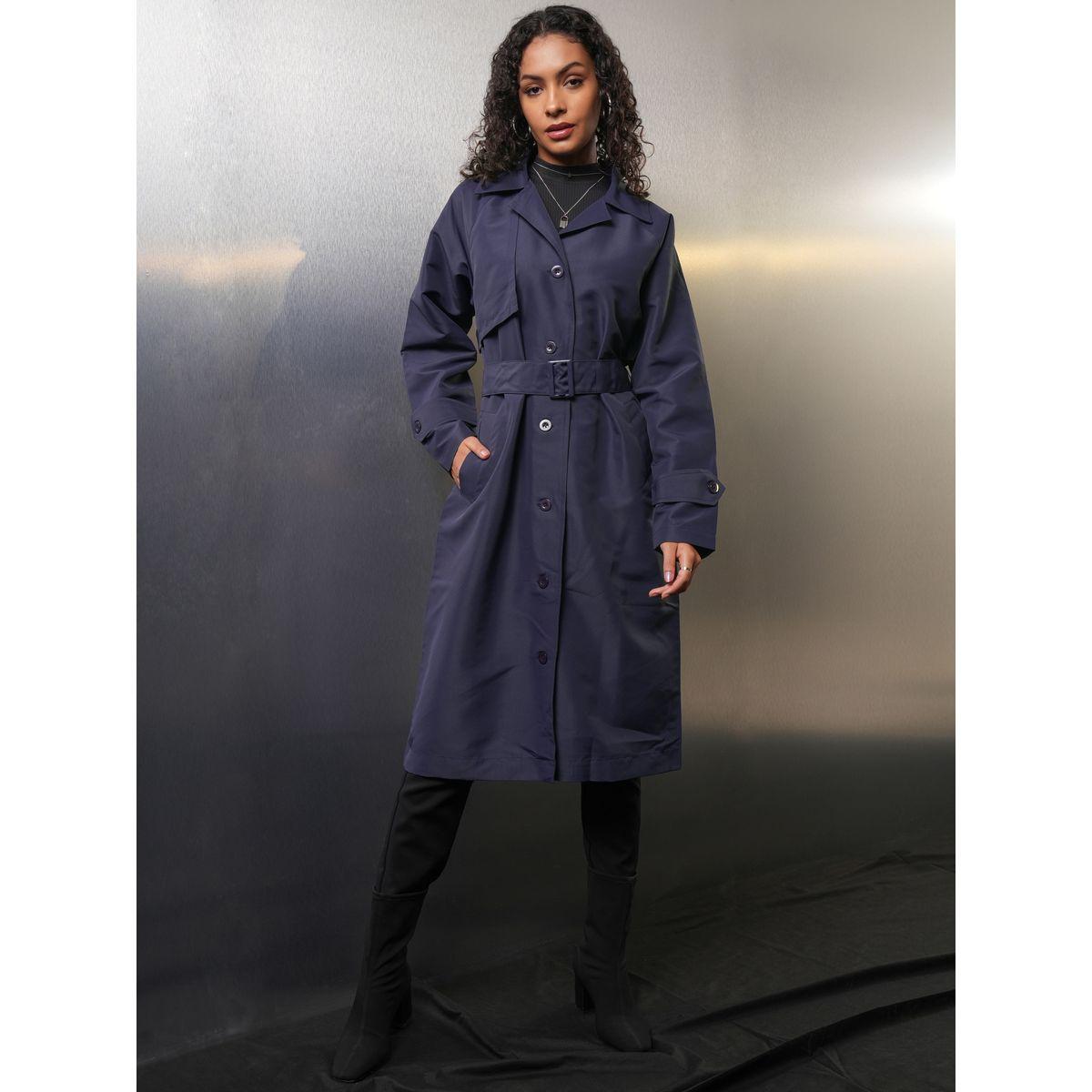 Tokyo Talkies X Styli  Regular Fit Longline Button Through Trench Coat-women-clothing-coatsandjackets-coats-image-2