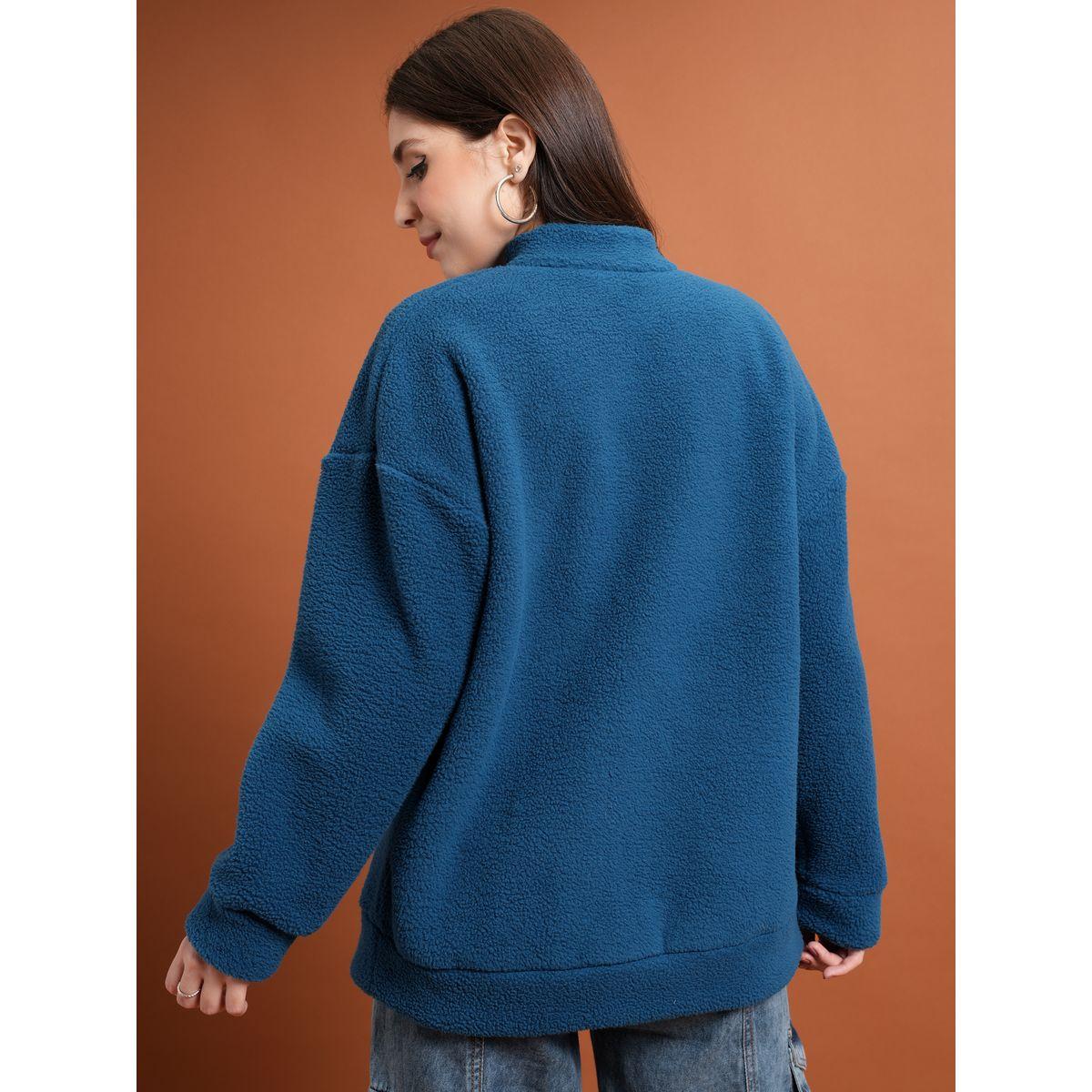 Tokyo Talkies X Styli  Oversized Half Zip Sweatshirt with Dropped Shoulder-women-clothing-hoodiesandsweatshirts-sweatshirts-image-3