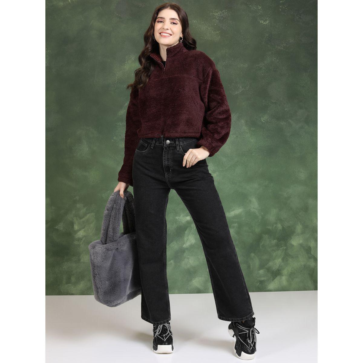 سويت شيرت سادة قصير بياقة عالية طوكيو توكيز × ستايلي-women-winterwear-hoodiesandsweatshirts-sweatshirts-image-5