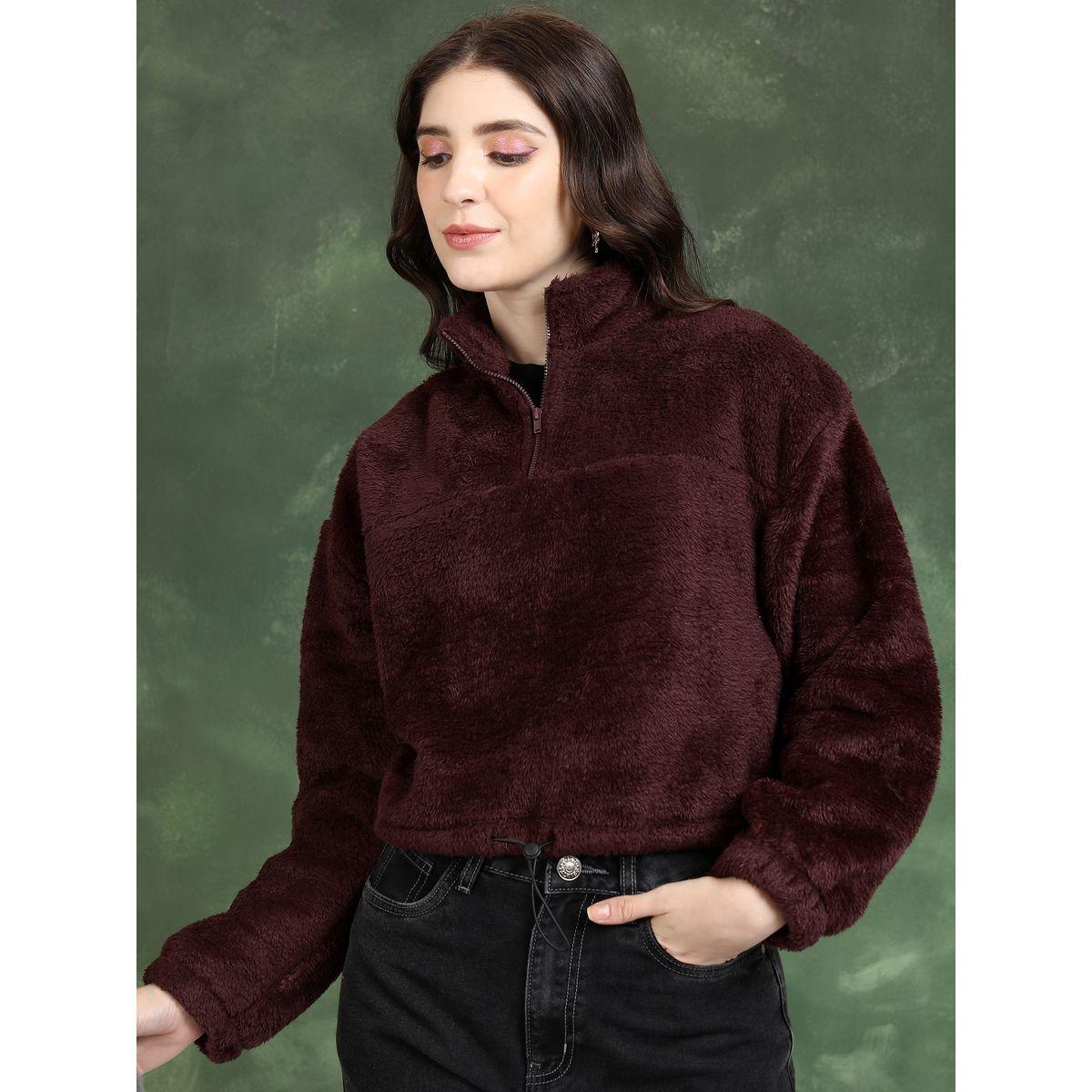 Tokyo Talkies X Styli  Solid High Neck Cropped Sweatshirt-women-winterwear-hoodiesandsweatshirts-sweatshirts-image-4