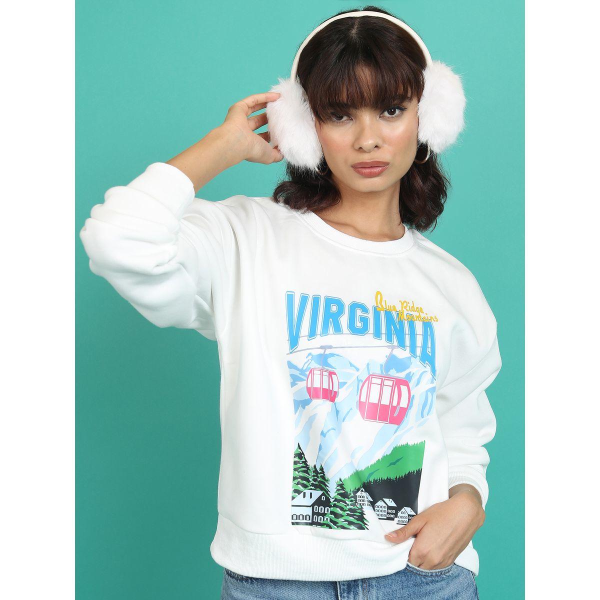 سويت شيرت بقصة مريحة وطبعة تايبوجرافيك طوكيو توكيز × ستايلي-women-winterwear-hoodiesandsweatshirts-sweatshirts-image-1