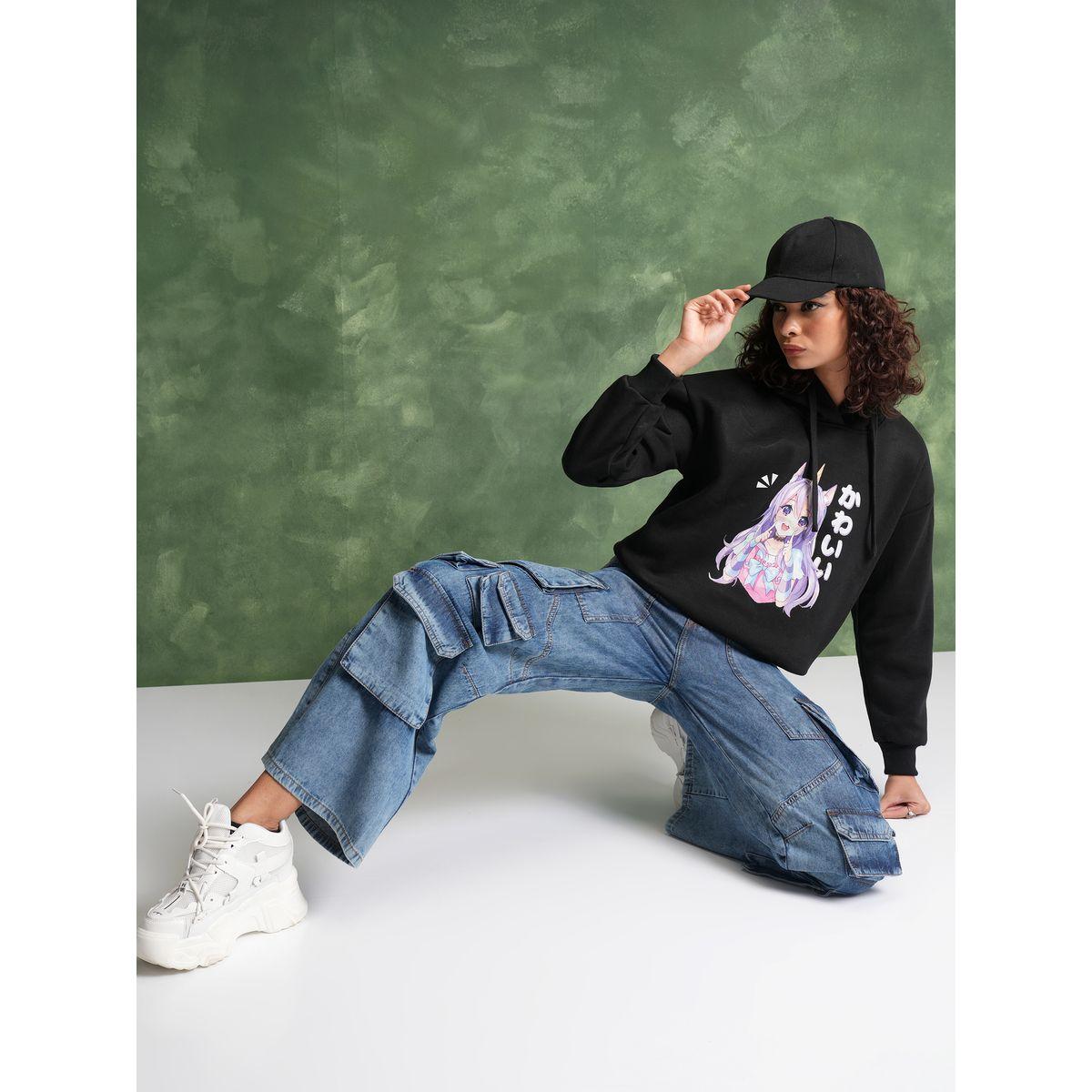 هودي بطبعة حيوان وأكتاف منخفضة طوكيو توكيز × ستايلي-women-clothing-hoodiesandsweatshirts-hoodies-image-2