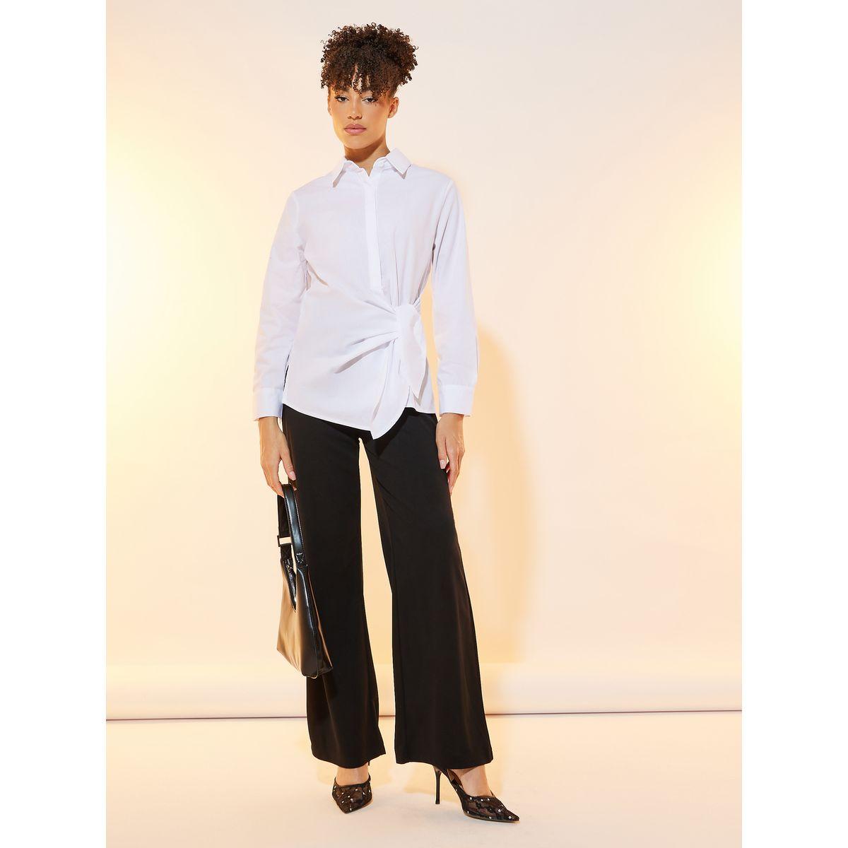 Styli Side Bow Tie Regular Fit Shirt-women-clothing-shirtsandblouses-shirts-image-2