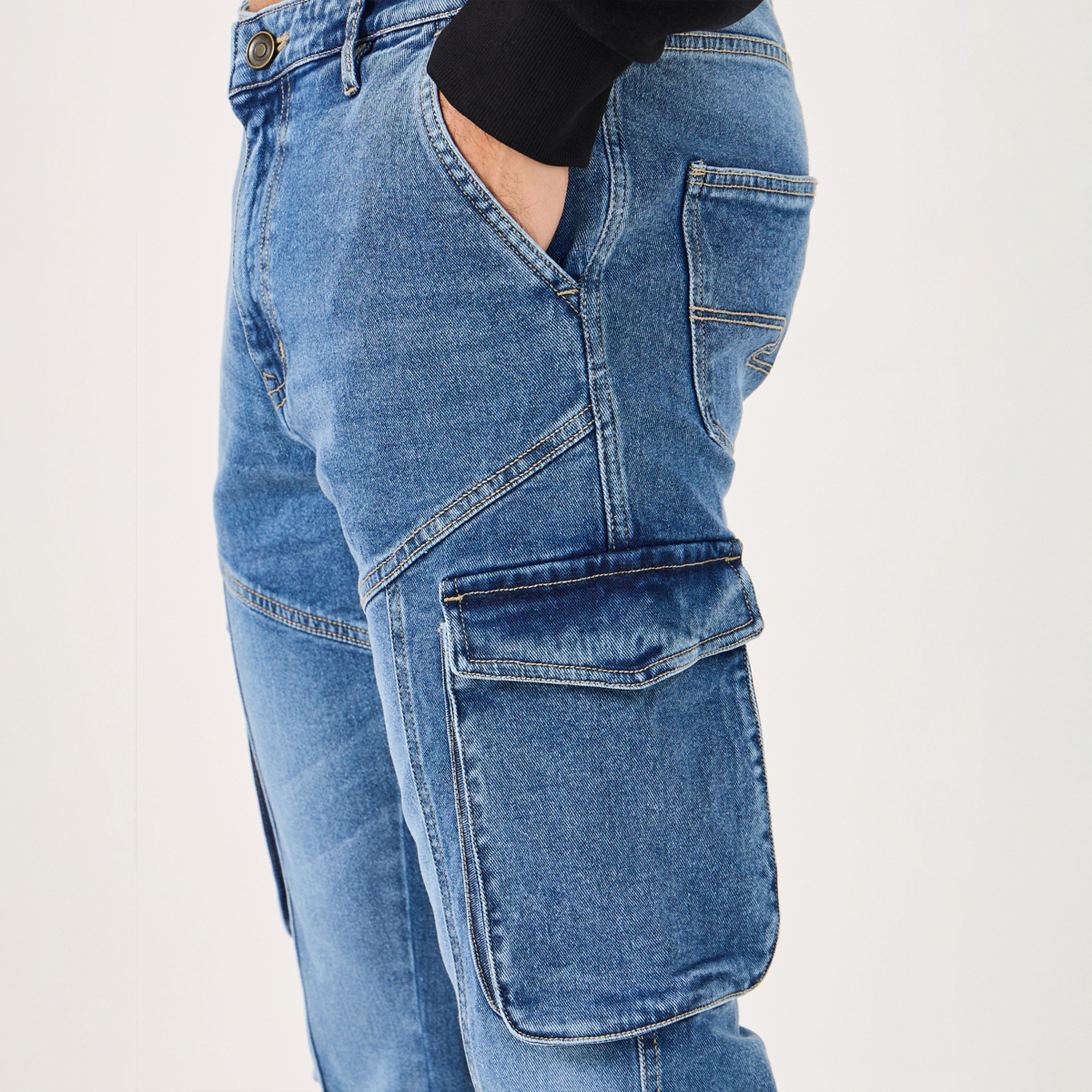 ستايلي - بنطال جينز مغسول باهت مع تفاصيل درز-men-clothing-bottoms-jeans-image-4