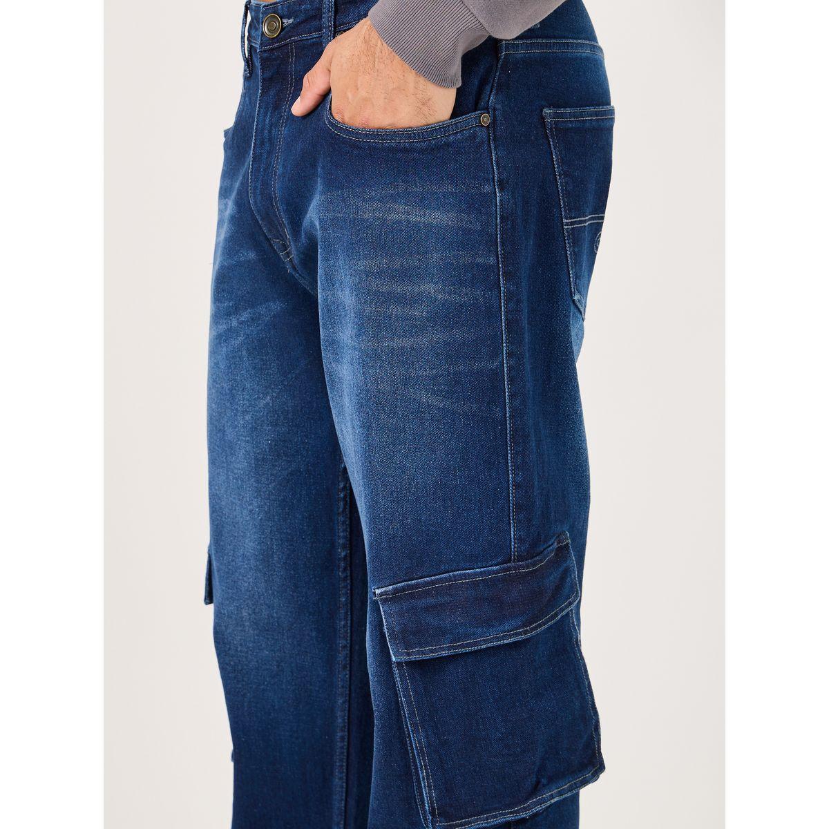 Styli Mid Wash Carpenter Fit Jeans with Cargo Pockets-men-clothing-bottoms-jeans-image-4