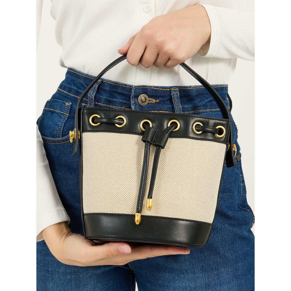 Styli Two Tone Bucket Bag with Detachable Strap-women-bagsandwallets-handbags-image-3