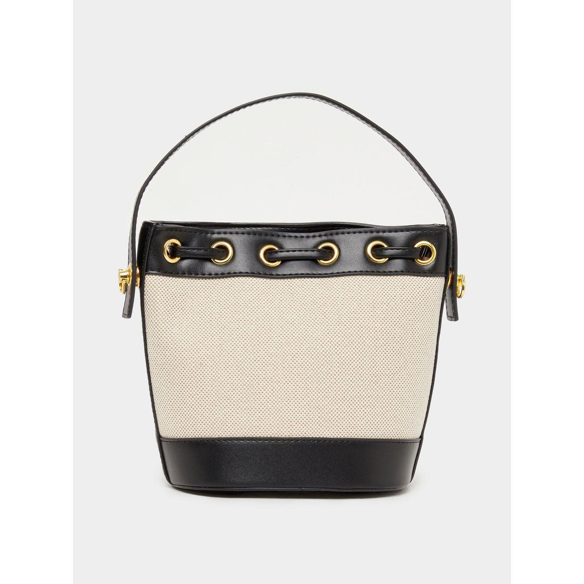 Styli Two Tone Bucket Bag with Detachable Strap-women-bagsandwallets-handbags-image-4