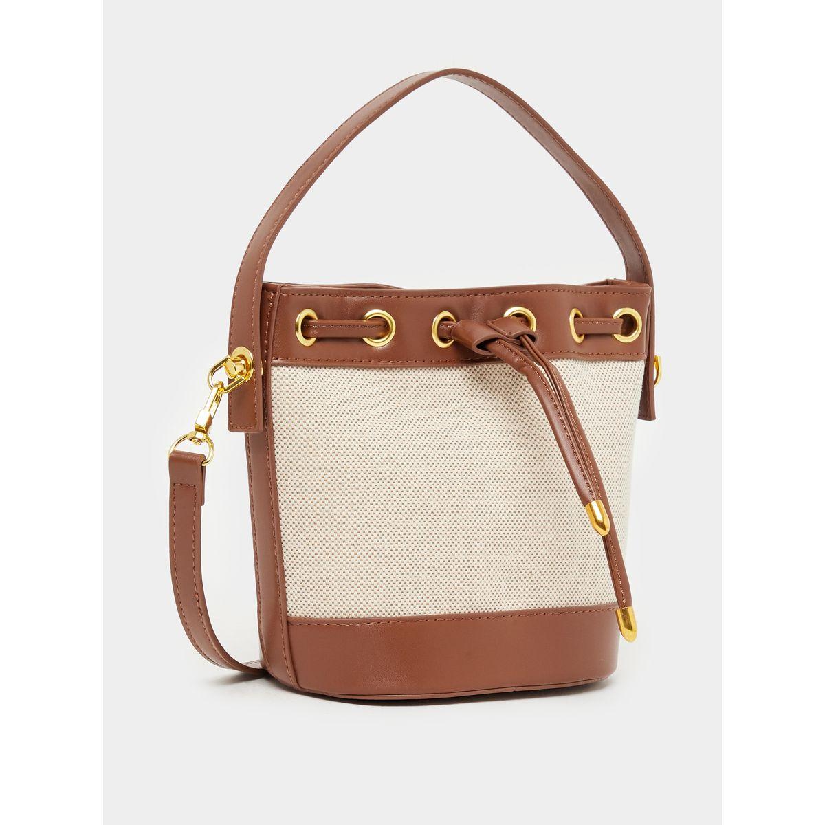 شنطة دلو ثنائية اللون مع حمالة قابلة للفصل-women-bagsandwallets-handbags-image-1