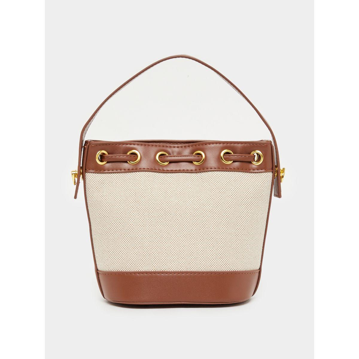 Styli Two Tone Bucket Bag with Detachable Strap-women-bagsandwallets-handbags-image-4