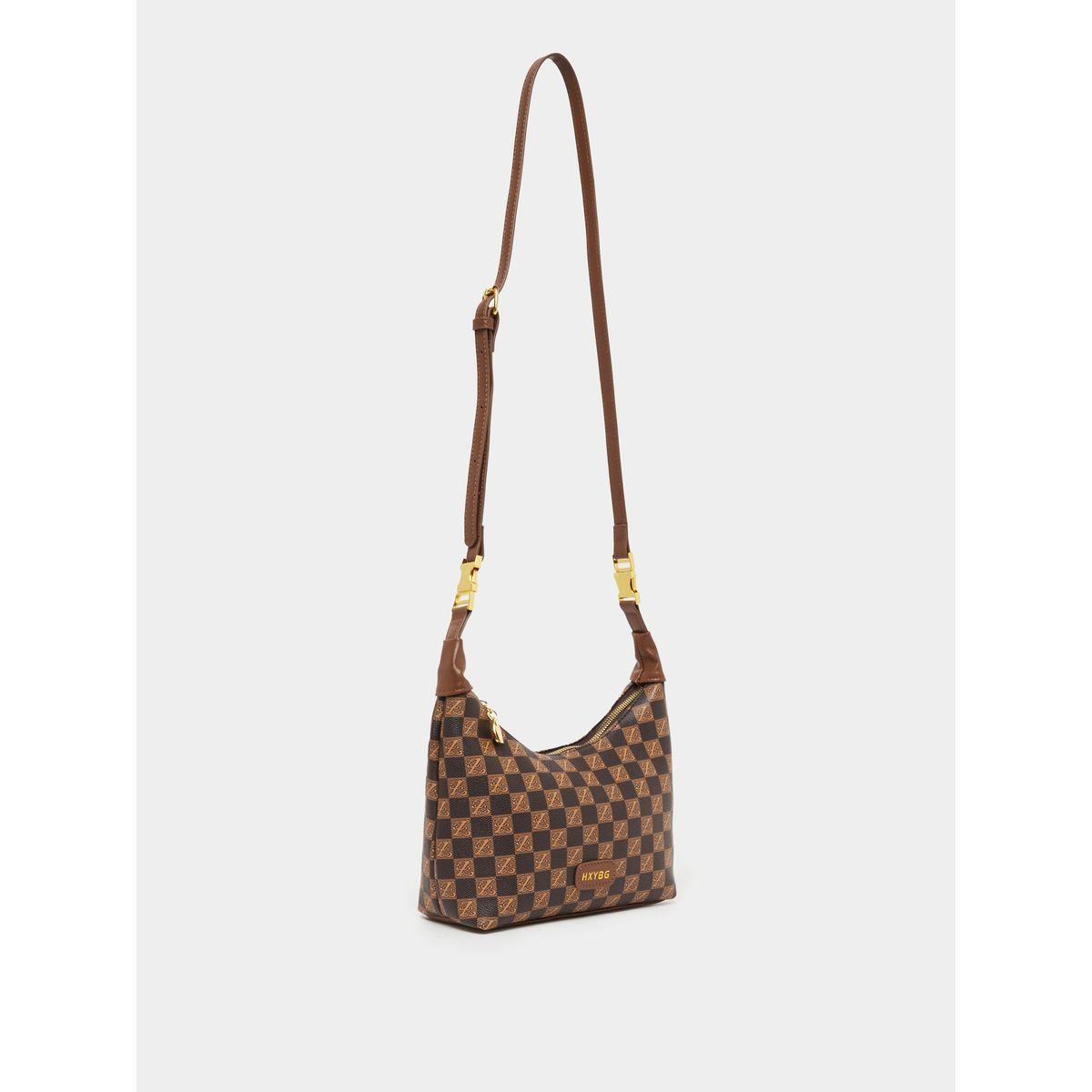 Styli Checked Pattern Metal Buckle Detail Crossbody Bag-women-bagsandwallets-handbags-image-1