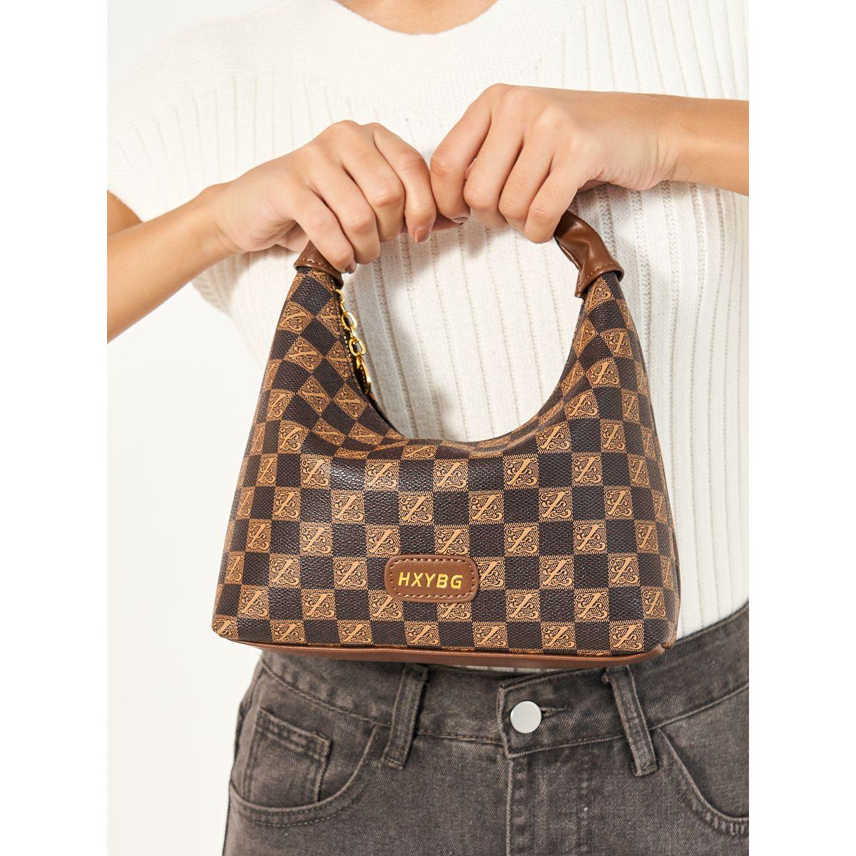 Styli Checked Pattern Metal Buckle Detail Crossbody Bag-women-bagsandwallets-handbags-image-2