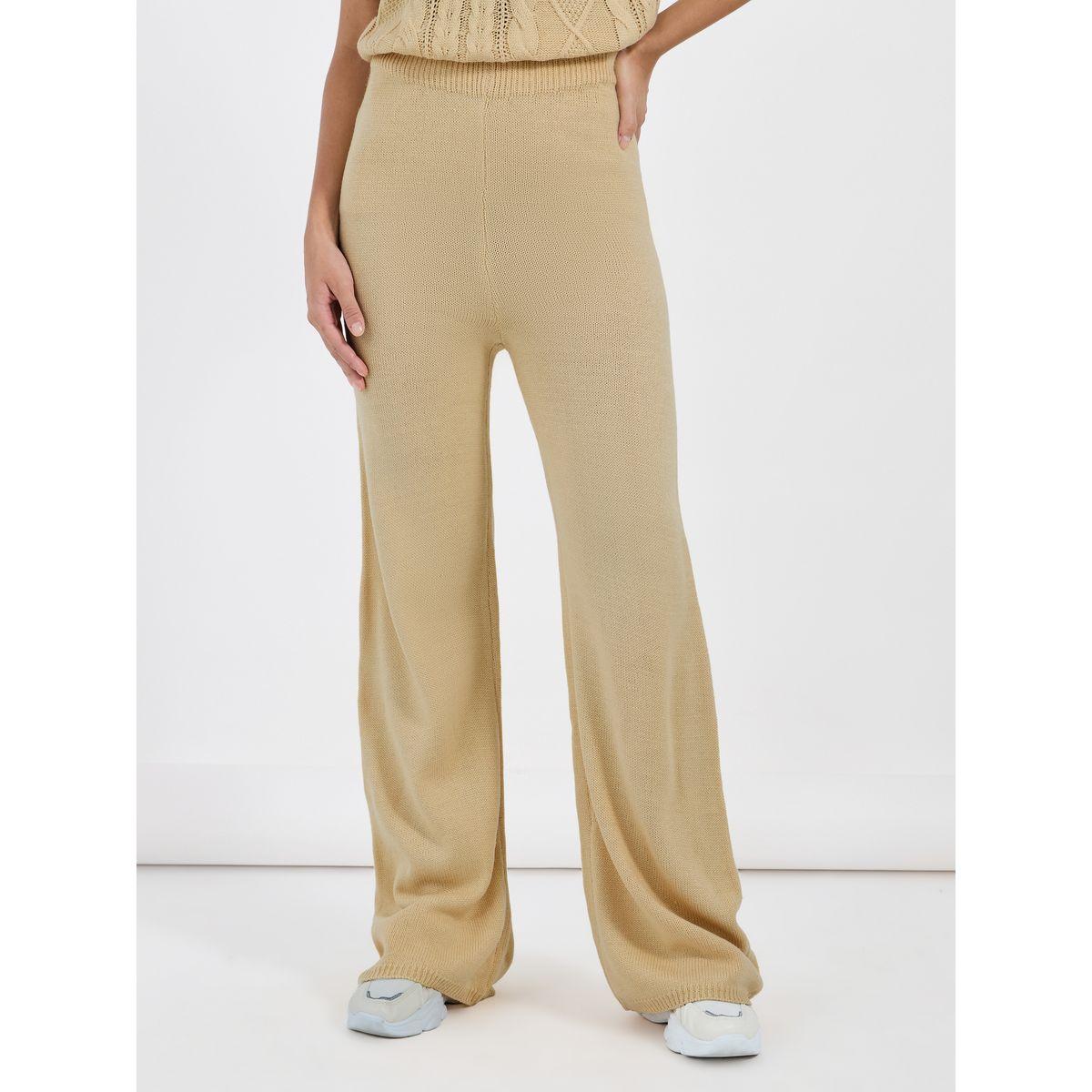 طقم منسق من بنطال بأرجل واسعة وبلوزة فيست بنمط سويتر-women-clothing-coordsets-image-6