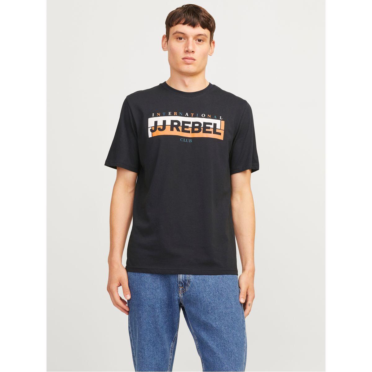 تيشيرت مطبع بشعار مع ياقة دائرية-men-clothing-tshirtsandpolos-tshirts-image-1