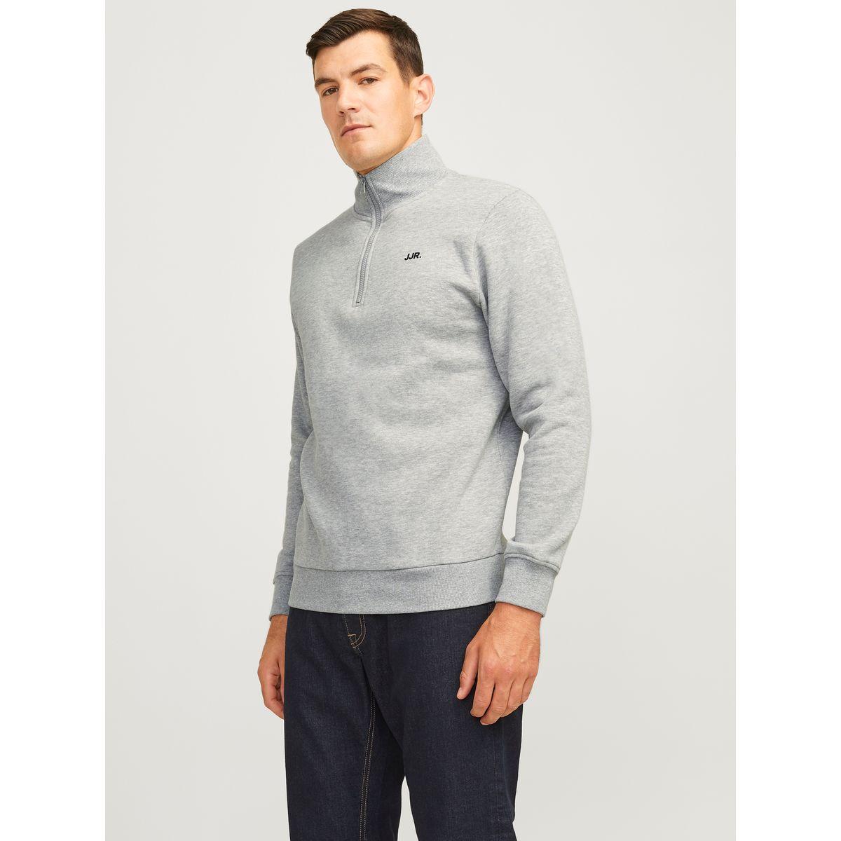 REBEL Logo Detail Half Zip Sweatshirt-men-winterwear-hoodiesandsweatshirts-image-1