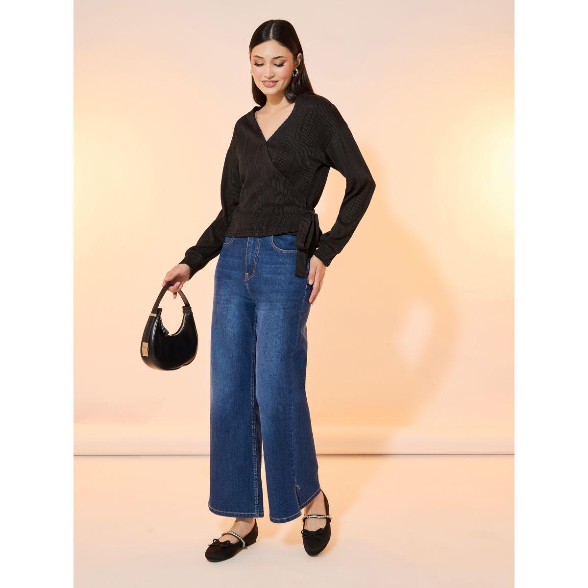 Take Two Textured Wrap Top with Tie Detail-women-clothing-shirtsandblouses-blouses-image-2