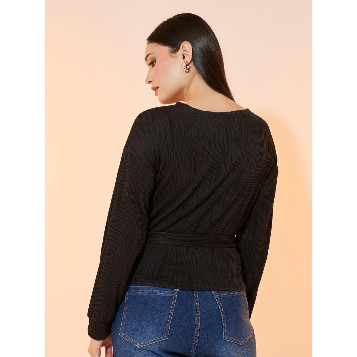 Take Two Textured Wrap Top with Tie Detail-women-clothing-shirtsandblouses-blouses-image-4