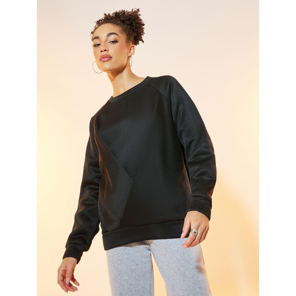 Styli Regular Fit Raglan Sleeves Sweatshirt-women-winterwear-hoodiesandsweatshirts-sweatshirts-image-1