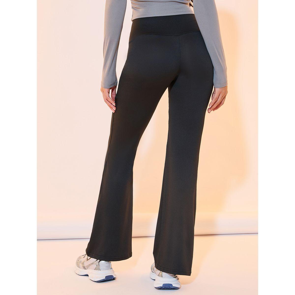 Styli Solid Wide Waistband Flared Leggings-women-clothing-bottoms-leggings-image-4
