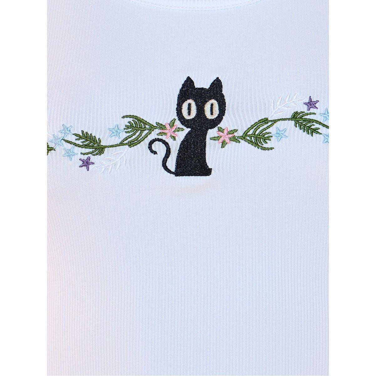 Styli Cat Print Embroidery Sleeveless Cami & Pyjama Set-women-clothing-nightwear-pyjamas-longsets-image-3