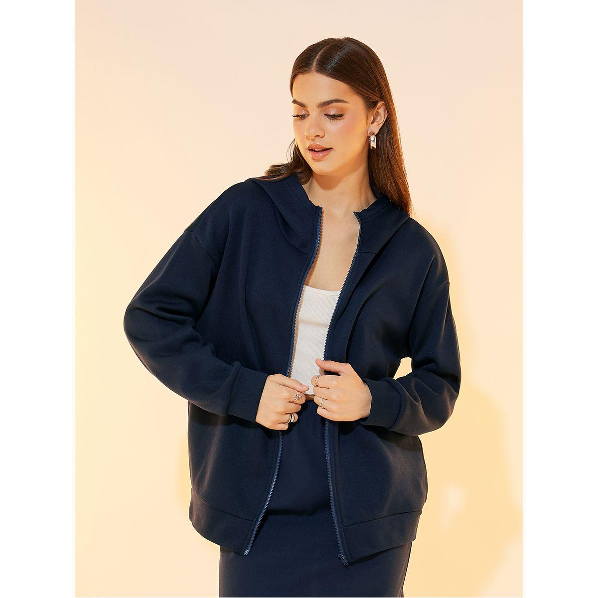 Take Two Solid Hooded Zipper Jacket and Skirts Co-Ords Set-women-clothing-coordsets-image-8