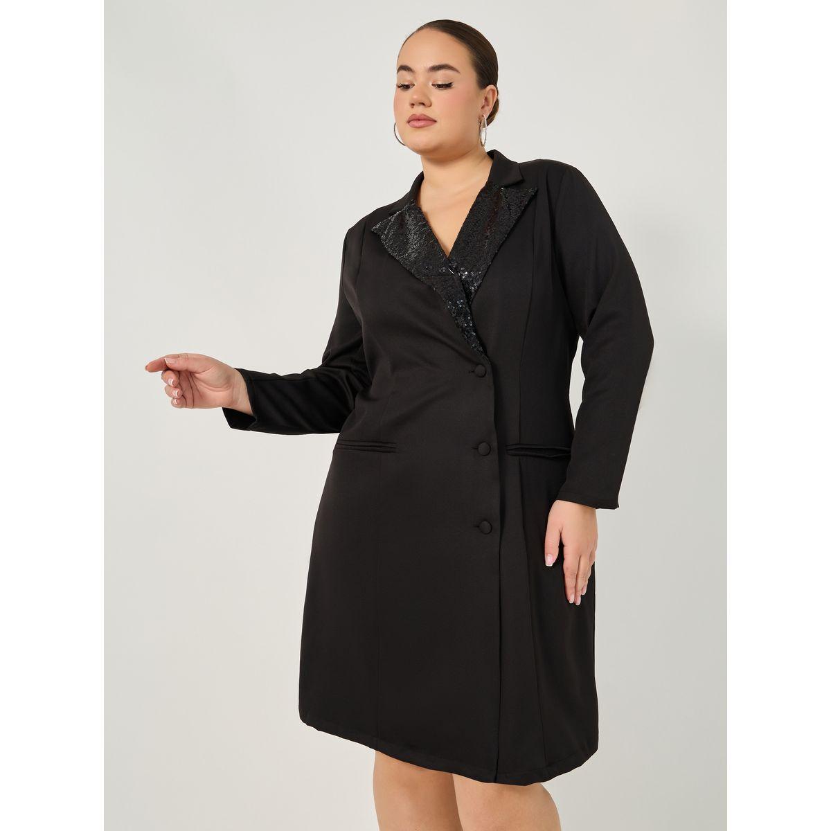 Styli Plus Size Embellished Long Sleeves Blazer Mini Dress-women-clothing-dresses-image-3