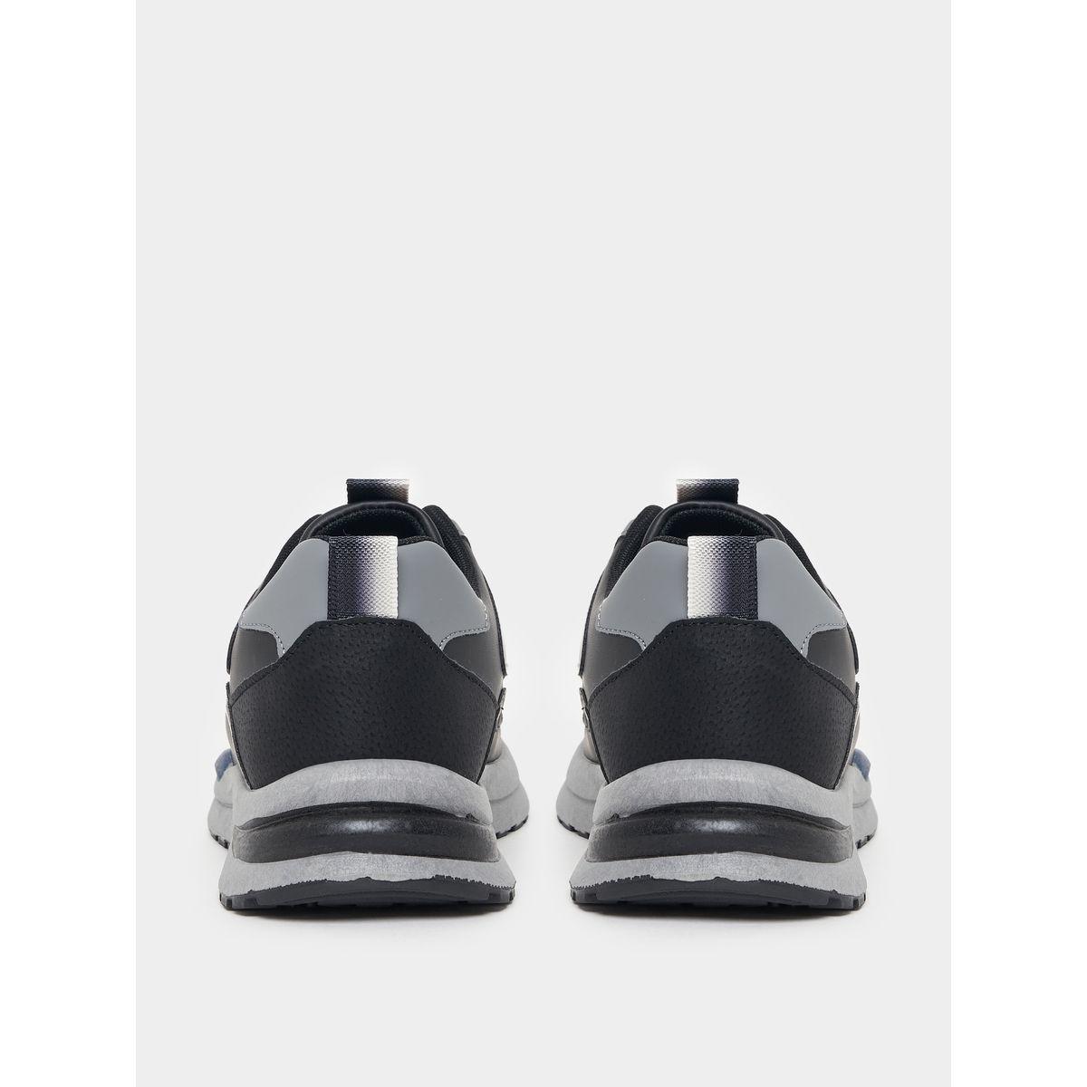 Styli Textured Contrast Panel Lace Up Sneakers-men-shoes-sneakers-image-3