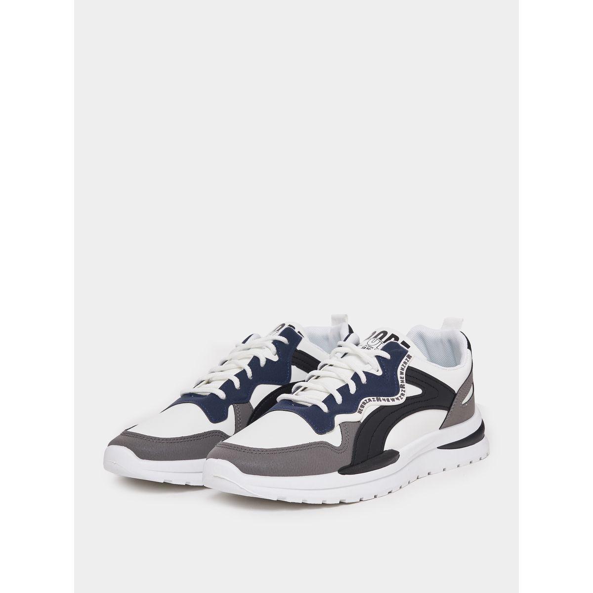 Styli Color Block Graphic Upper Lace Up Sneakers-men-shoes-sneakers-image-2