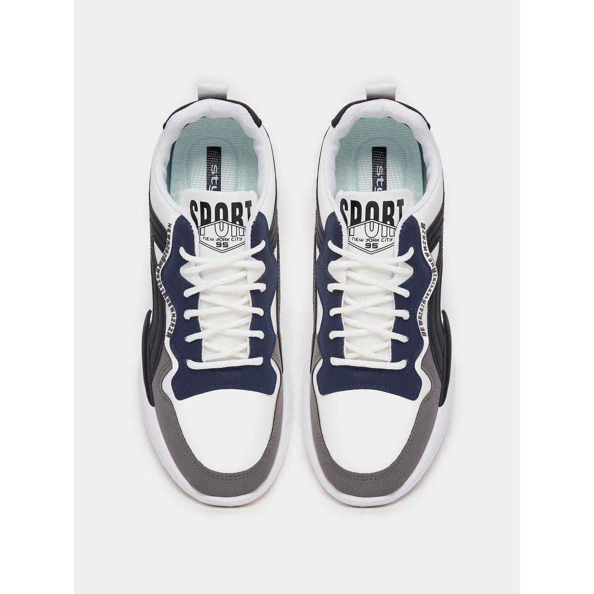 حذاء سنيكرز بنمط كتل الالوان ورباط غلق-men-shoes-sneakers-image-5