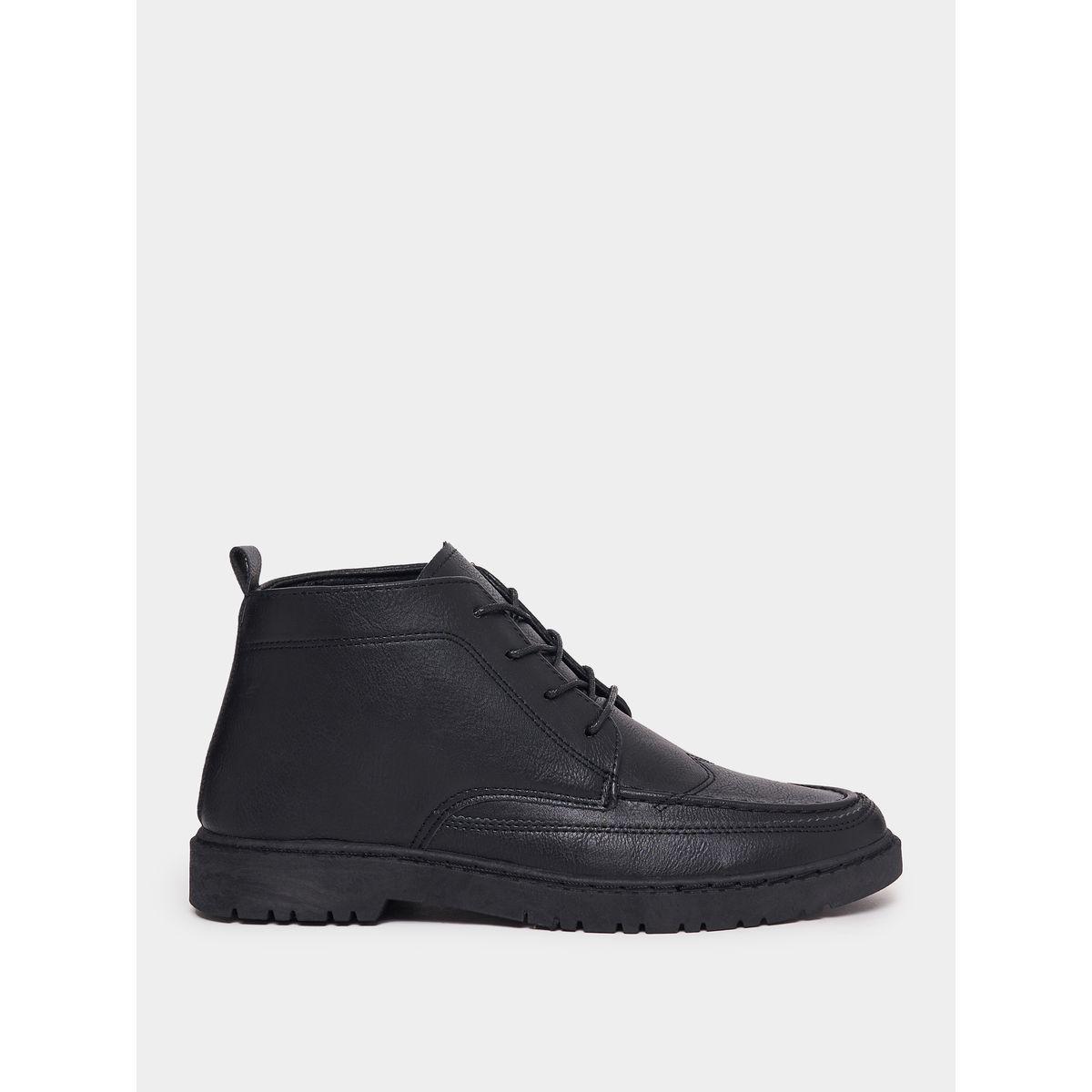 Styli Hi-Top Flat Heel Lace Up Ankle Boots-men-shoes-boots-image-1