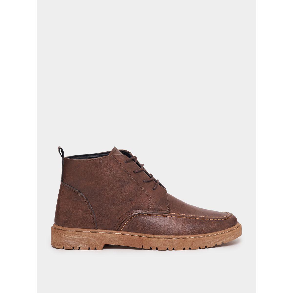 Styli Hi-Top Flat Heel Lace Up Ankle Boots-men-shoes-boots-image-1