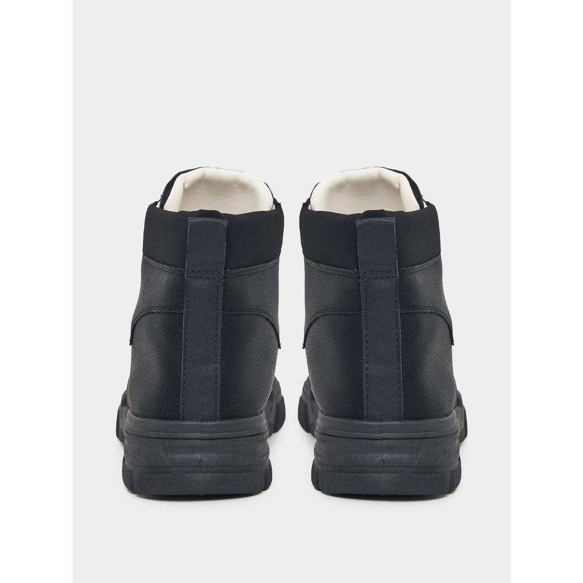 Styli Textured Stitch Detail Lace Up Ankle Boots-men-shoes-boots-image-3