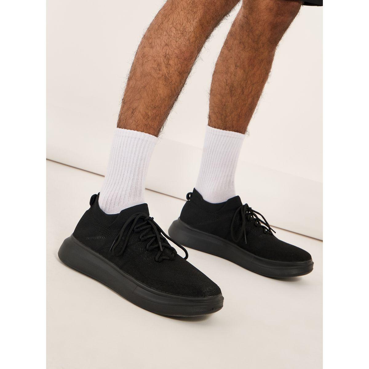 Styli Textured Lace Up Platform Sole Sneakers-men-shoes-sneakers-image-1