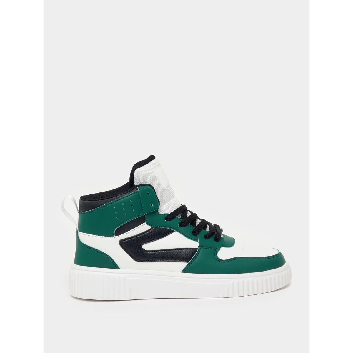 Styli Color Block Hi-Top Lace Up Skateboarding Shoes-men-shoes-sneakers-image-1