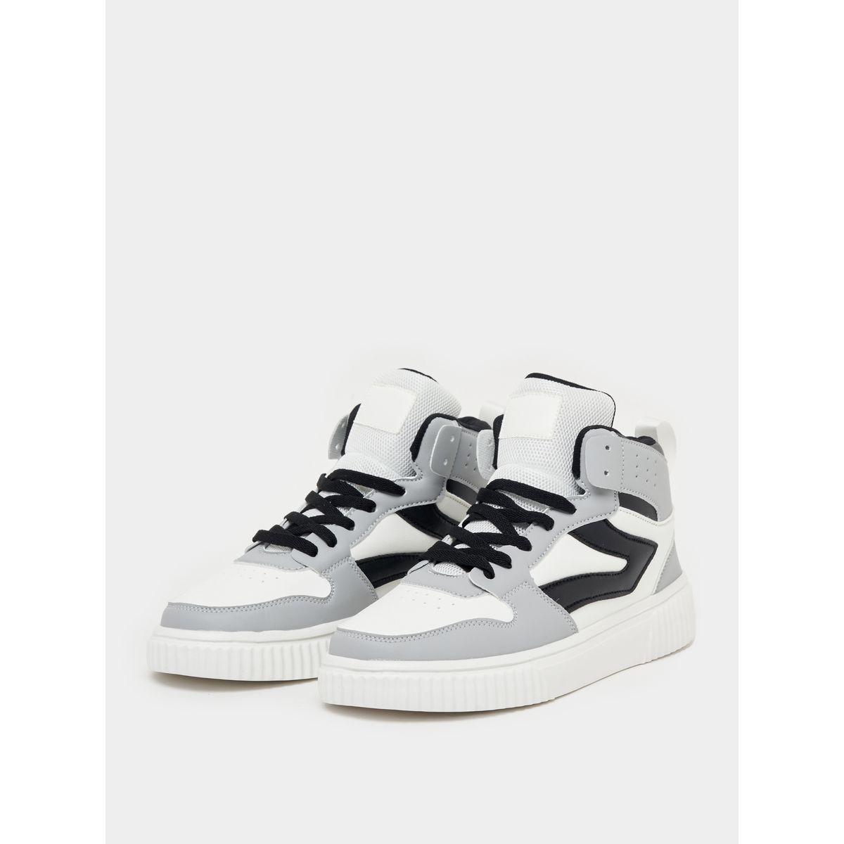 Styli Color Block Hi-Top Lace Up Skateboarding Shoes-men-shoes-sneakers-image-2