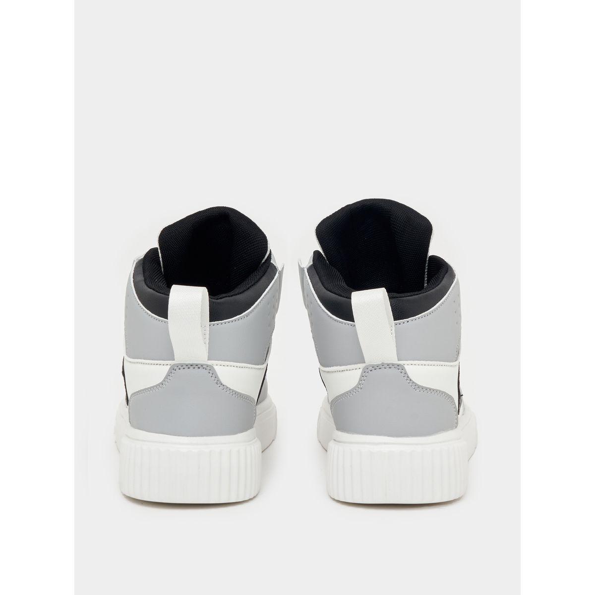 Styli Color Block Hi-Top Lace Up Skateboarding Shoes-men-shoes-sneakers-image-4