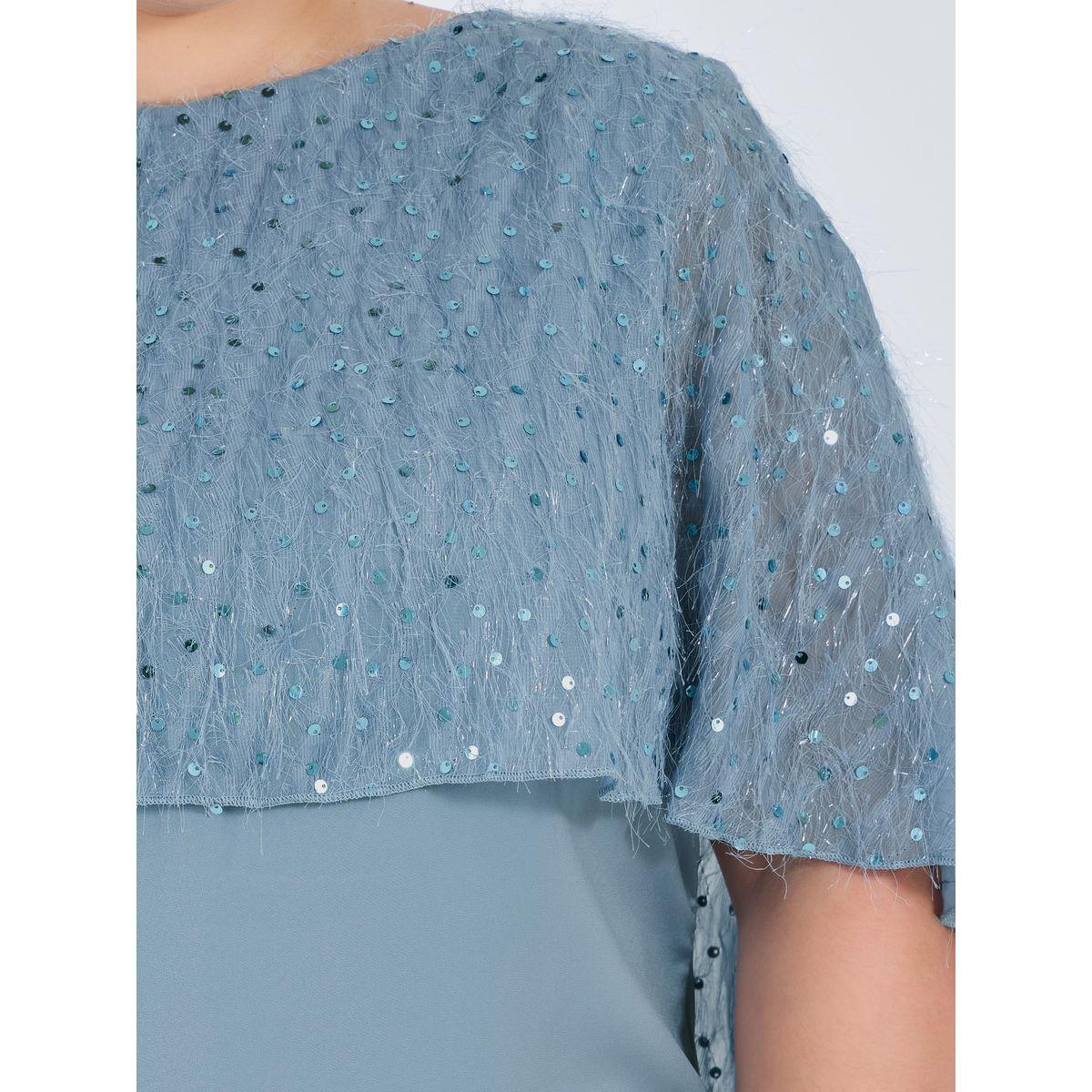 Styli Plus Size Embellished Cape Sleeves A-Line Maxi Dress-women-clothing-dresses-image-3