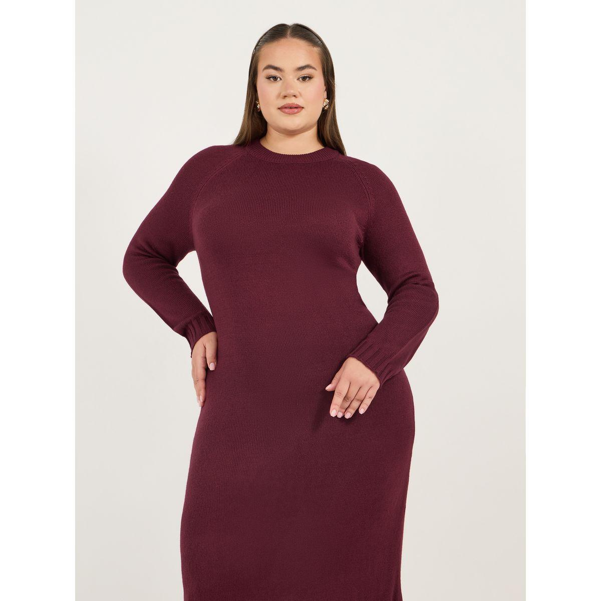 فستان طويل سادة بمقاس كبير وأكمام طويلة-women-clothing-dresses-image-2
