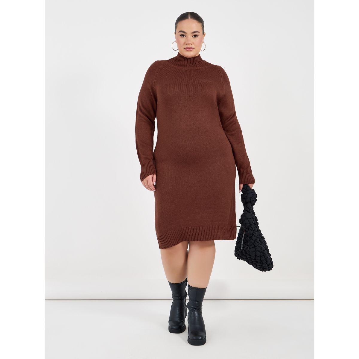 فستان بطول الركبة ومقاس كبير مع أكمام طويلة-women-clothing-dresses-image-1