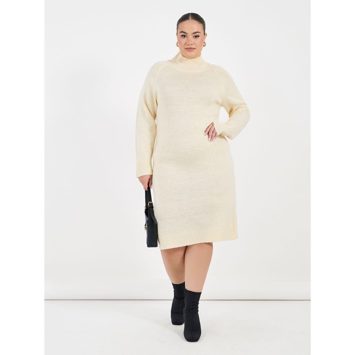 فستان بطول الركبة ومقاس كبير مع أكمام طويلة-women-clothing-dresses-image-1