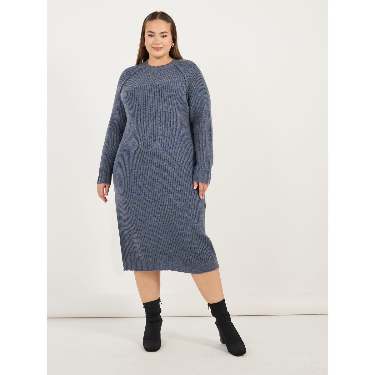 فستان ميدي بمفاس كبير وأكمام طويلة-women-clothing-dresses-image-1