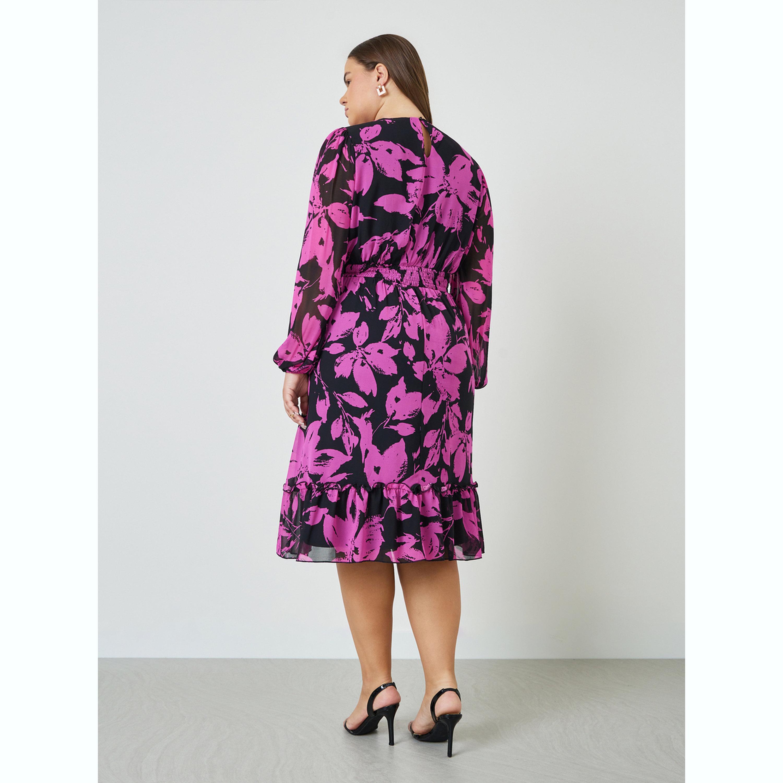 فستان ميدي متوسط الطول بطبعة كاملة بمقاس كبير-women-clothing-dresses-image-4