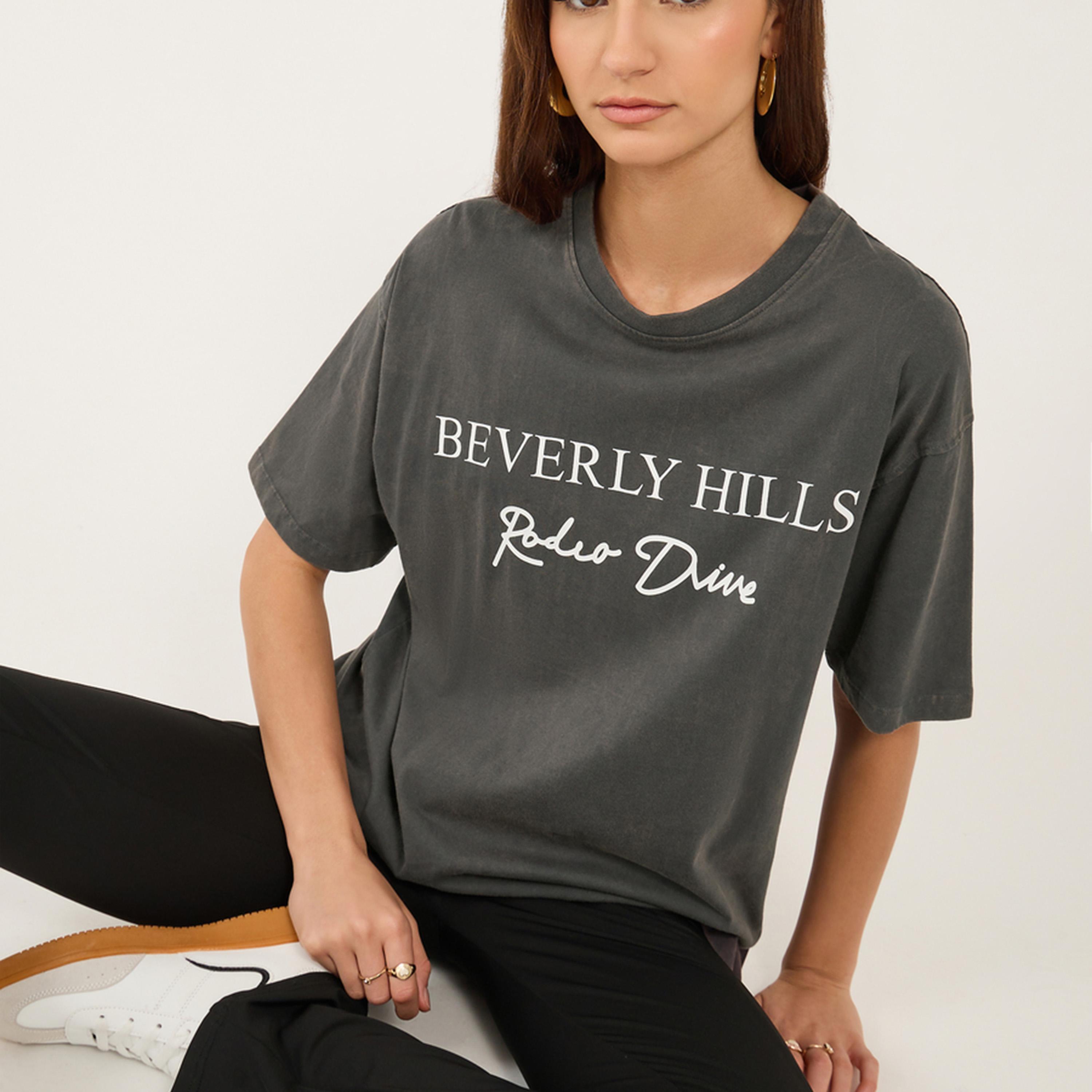 Styli Slogan Print Round Neck Oversized T-Shirt-women-clothing-tshirts-image-1