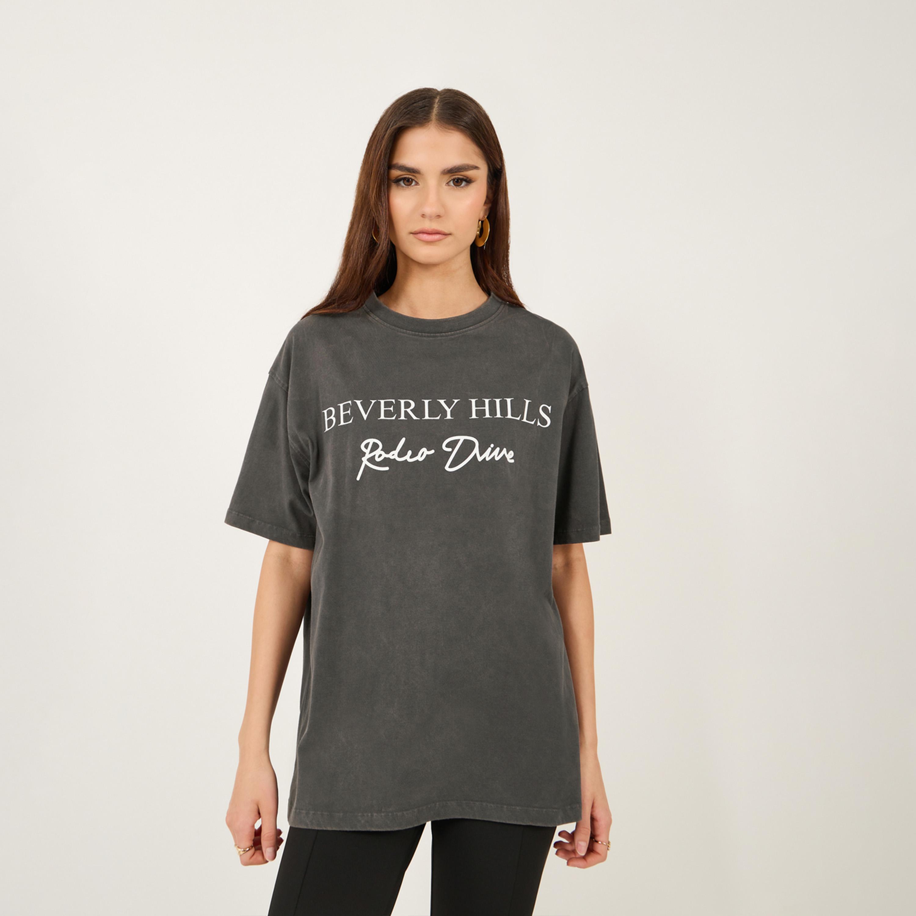 Styli Slogan Print Round Neck Oversized T-Shirt-women-clothing-tshirts-image-2