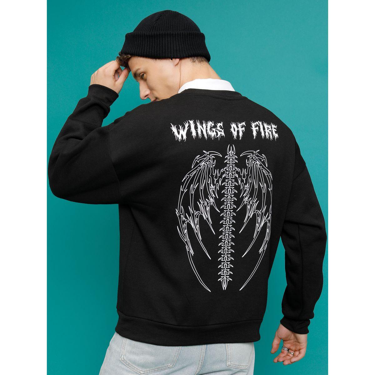 سويت شيرت فضفاض مطبع بطبعة جرافيك هايلاندر × ستايلي-men-winterwear-hoodiesandsweatshirts-image-1
