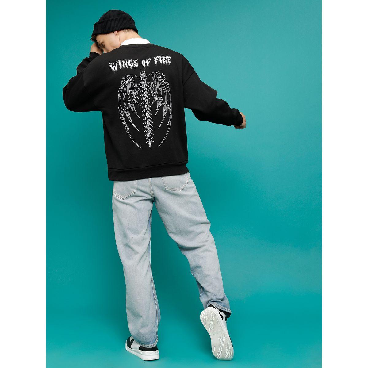 سويت شيرت فضفاض مطبع بطبعة جرافيك هايلاندر × ستايلي-men-winterwear-hoodiesandsweatshirts-image-4