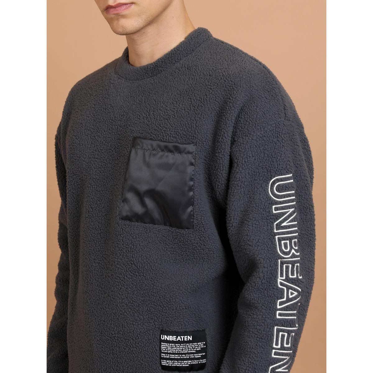 Highlander X Styli  Oversized Slogan Print Teddy Sweatshirt-men-winterwear-hoodiesandsweatshirts-image-2