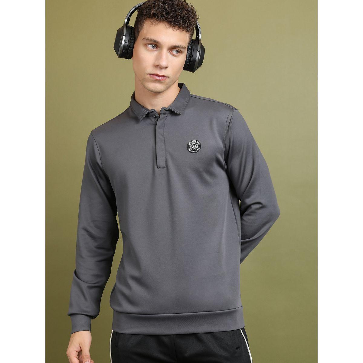 Highlander X Styli  Solid Badge Detail Polo Neck Sweatshirt-men-winterwear-hoodiesandsweatshirts-image-1