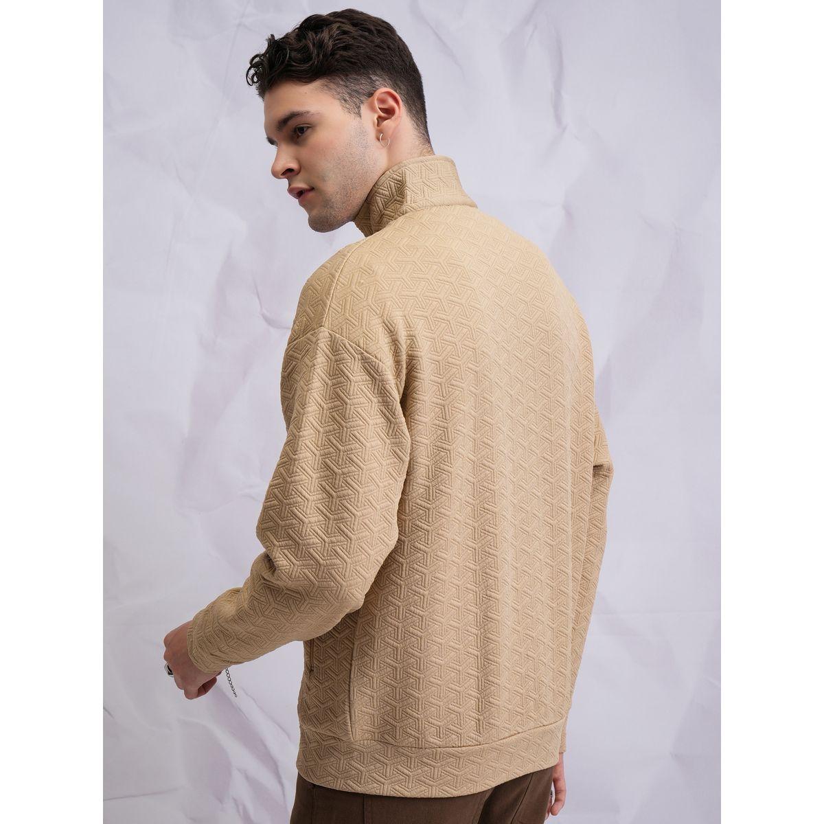 سويت شيرت بتفاصيل بارزة الملمس وسحَّاب غلق هايلاندر × ستايلي-men-winterwear-hoodiesandsweatshirts-image-3