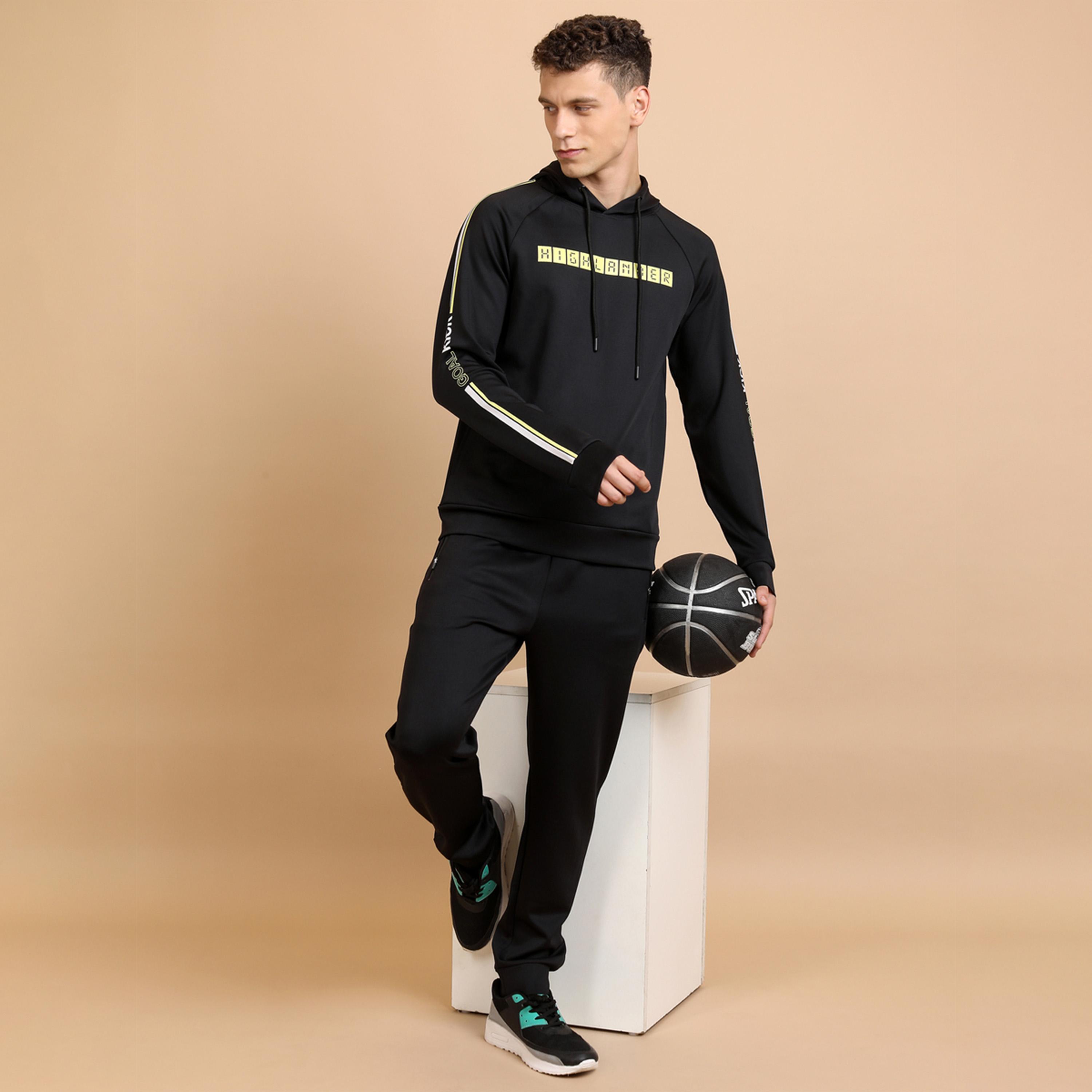 هايلاندر × ستايلي - هودي بغطاء رأس بأكمام راجلان مطبوعة مع رباط-men-winterwear-hoodiesandsweatshirts-image-4